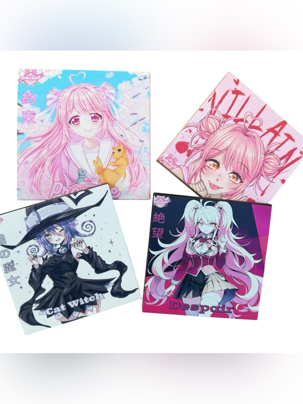 Pretty N Kawaii Anime Themed Cute Pastel Goth Smokey Makeup Eyeshadow Palletes